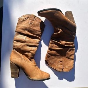 STEVE MADDEN Women's Gesar Cowboy Boot Tan Leather